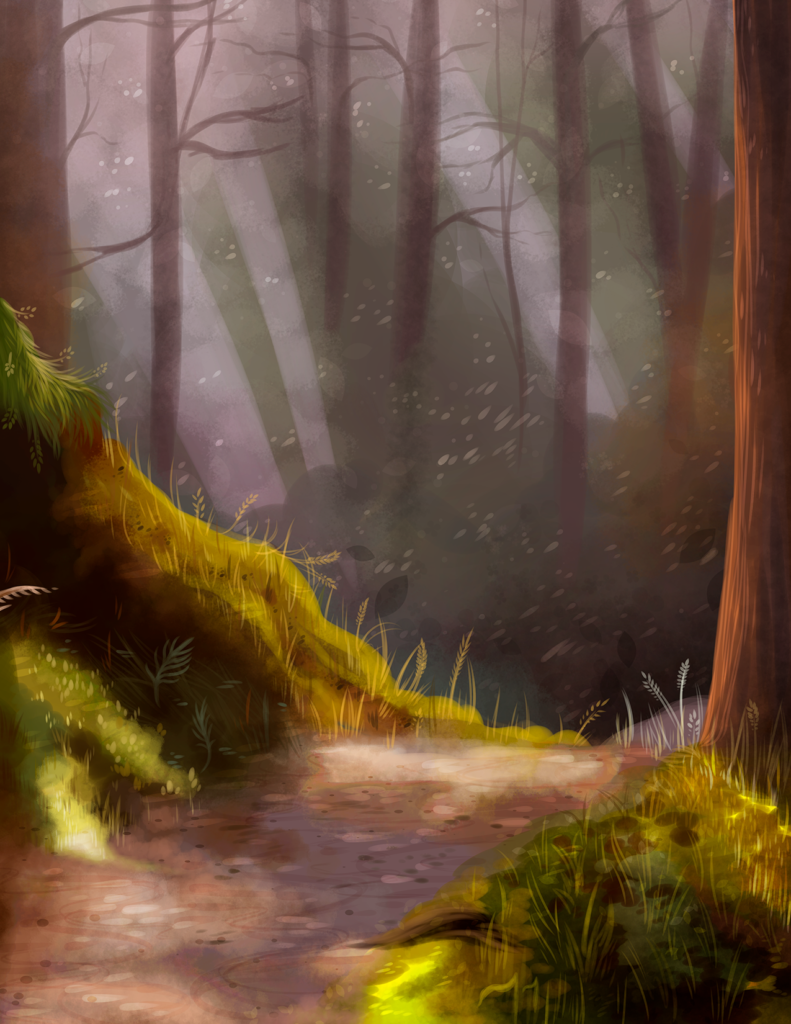 critter cards forest background illustration